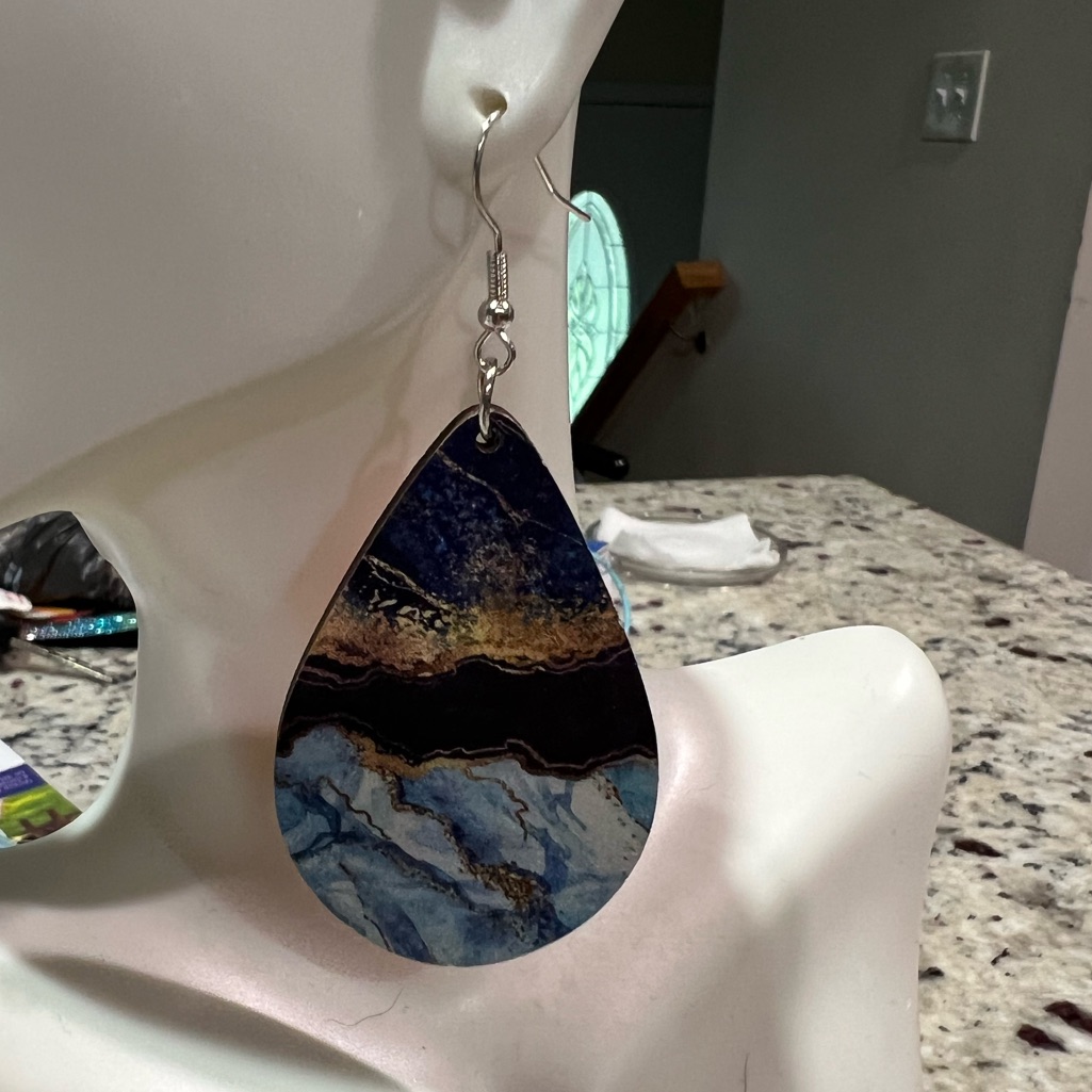 Pattern Tear Drop Earrings